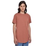 T - shirt long - urban classics - shaped - couleur terracotta - pur coton - coupe regular