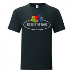 Fruit of the loom t - shirt manches courtes col rond grand logo leo noir homme