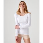 Damart - t - shirt manches longues fine c�te thermolactyl - blanc