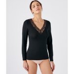 Damart - t - shirt manches longues dentelle thermolactyl invisible - noir Damart - t - shirt manches longues dentelle thermolactyl invisible - noir
