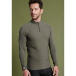 Damartsport - t - shirt col zipp comfort thermolactyl 5 homme - kaki chin