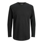 T - shirt manches longues - jack & jones - noa - noir - 100% coton biologique - coupe regular