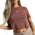 T - shirt femme - adidas originals - luxe 2000 - marron - manches courtes - logo strass