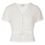 T - shirt - morgan - top blanc - manches courtes - col v - coupe droite