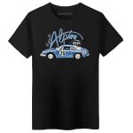 T - shirt noir alpine a110 rallye bleue - coupe r�guli�re 100% coton
