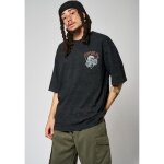 T - shirt noir homme kaporal vosto - 100% coton - coupe loose - imprim� t�te de mort