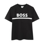 T - shirt noir À manches courtes boss enfant T - shirt noir À manches courtes boss enfant