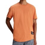 T - shirt orange homme calvin klein jeans badge turn up T - shirt orange homme calvin klein jeans badge turn up