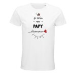 T - shirt - papy damour - xs - blanc - manches courtes - col capuche - 100% coton bio T - shirt - papy damour - xs - blanc - manches courtes - col capuche - 100% coton bio