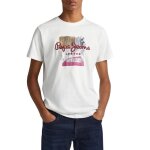 T - shirt pepe jeans melbourne blanc pour homme T - shirt pepe jeans melbourne blanc pour homme