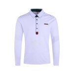 T - shirt polo col revers homme - histoire de mode - manches longues - blanc