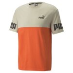 T - shirt puma power colorblock - orange / beige / noir T - shirt puma power colorblock - orange / beige / noir