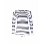 T - shirt ray marinire femme - sols - 01403 - bleu marine - manches longues - 100% coton