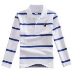 T - shirt rayures enfant garcon manches longues tee shirt coton tissu confortable - blanc - insfity - ...