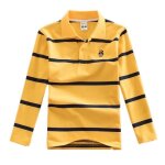 T - shirt rayures enfant garcon manches longues tee shirt coton tissu confortable - jaune - insfity - ...