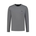T - shirt regular fit en coton stretch boss gris avec logo contrastant tee long