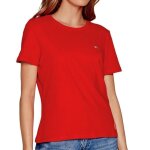 T - shirt femme - tommy hilfiger - rouge - 100% coton - manches courtes - col rond