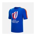 T - shirt rugby - officiel - coupe du monde de rugby france 2023 - bleu roi - manches courtes - respirant ...