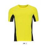 T - shirt running - sols - 01414 - jaune fluo - manches courtes - multisport