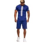 T - shirt et short ensemble homme de marque tee shirt col rond � rayures pour let� polo manches courtes ...