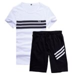(t - shirts + short) xxl ensemble l - blanc - coupe d�contract�e - 95% polyester - homme