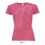 T - shirt sporty femme - sols - corail fluo - 100% polyester - respirant - taille 2xl