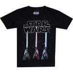 T - shirt star wars pour garon - disney - sabre laser et logo - manches courtes - 100% coton