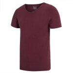 T - shirt stretch homme col v manches courtes casual tee shirt uni slim tops dt - bordeaux