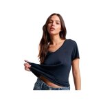 T shirt superdry femme authentic bleu coton