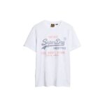 T - shirt superdry heritage homme blanc en coton - col rond manches courtes