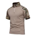 T - shirt tactique homme militaire - insfity - manches courtes - beige - cp camouflage - randonn�e