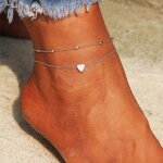Shop - story - bracelet double chaine pour cheville - argenté Shop - story - bracelet double chaine pour cheville - argenté