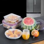 Shop - story - pack de 6 couvercles universels extensibles en silicone alimentaire pour contenant carrs ...