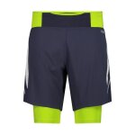 Short 2 en 1 cmp - homme - trail - bleu - respirant