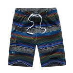 Short de bain homme à rayures casual short séchage rapide vêtement dété - bleu Short de bain homme à rayures casual short séchage rapide vêtement dété - bleu