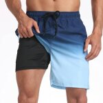 Short de bain homme séchage rapide doublure en maille Élastique short de plage couleur dégradé avec poches ... Short de bain homme séchage rapide doublure en maille Élastique short de plage couleur dégradé avec poches ...