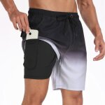Short de bain homme schage rapide doublure en maille lastique short de plage couleur dgrad avec poches ...