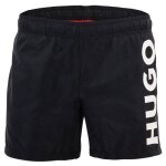 Short de bain hugo pour homme - uni - noir - ceinture �lastique - poches lat�rales