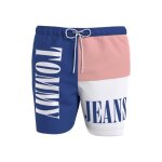 Short de bain logo - tommy jeans - homme - bleu - coupe droite ajust�e - taille �lastiqu�e - poche 3