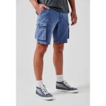 Short bleu cargo homme en 100% coton - kaporal - marco - 2 poches lat�rales - braguette zipp�e - logo ...