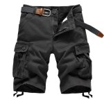 Short cargo homme coton ete multi - poches - gris