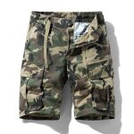 Short cargo homme coupe droite multipoches camouflage - marque Short cargo homme coupe droite multipoches camouflage - marque