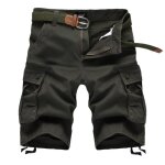 Short cargo homme - marque - noir - 100% coton - regular