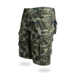 Short cargo militaire homme coupe droite casual short ete multi - poches en coton couleur unie - camouflage ...