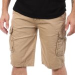 Short cargo - schott - homme - beige - 100% coton - 6 poches