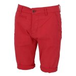 Bermuda chino rouge homme - blaggio - venili - coton stretch - popeline revers gans
