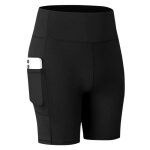 Short de compression femme - fondupin - short de yoga avec 2 poches - noir