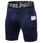 Short de compression homme - marque - mod�le - bleu - fitness - poches et s�chage rapide