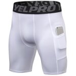 Short de compression homme - fondupin - running - schage rapide et respirant - blanc