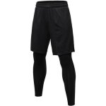 Shorts de compression running 2 en 1 pour homme - noir - pour fitness